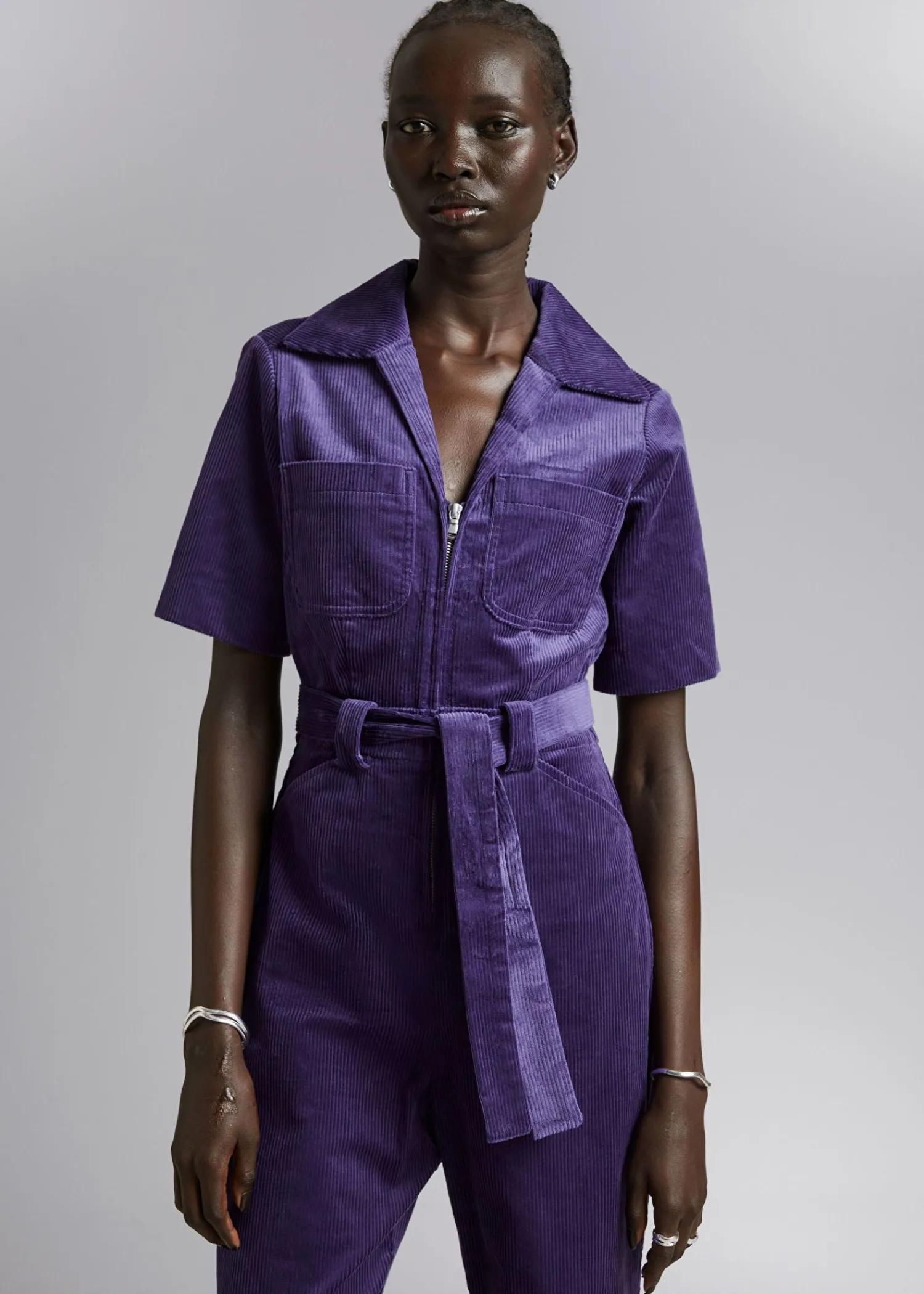 Cheap Jumpsuit Med Baelte I Corduroy Kvinder Jumpsuits