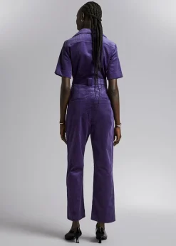 Cheap Jumpsuit Med Baelte I Corduroy Kvinder Jumpsuits