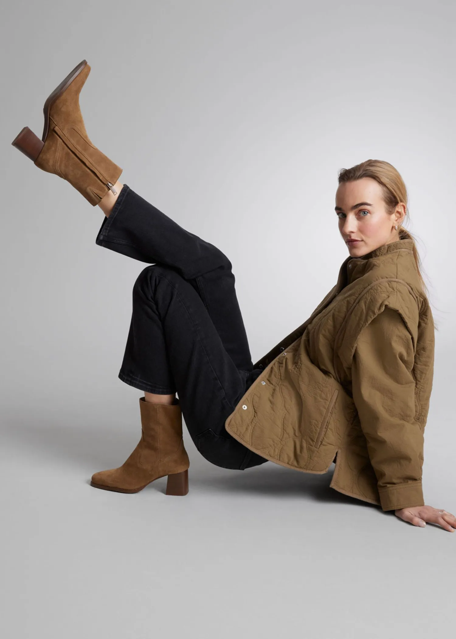 Flash Sale Klassiske AnkelStøvler I Laeder Kvinder Støvler