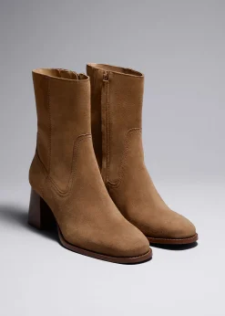 Flash Sale Klassiske AnkelStøvler I Laeder Kvinder Støvler