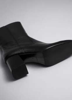 Outlet Klassiske AnkelStøvler I Laeder Kvinder Støvler