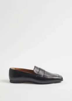 Online Klassiske Slim Laeder Loafers Kvinder Loafers