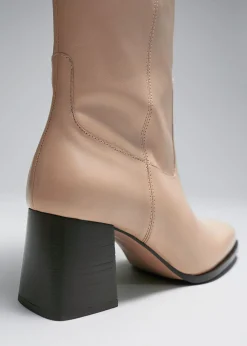 Sale KnaeStøvler I Laeder Kvinder Støvler