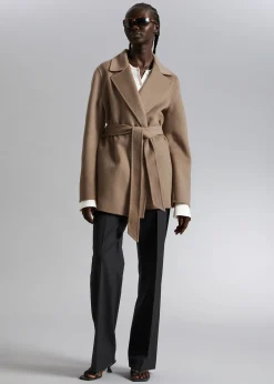 Clearance Kort Frakke Med Baelte Kvinder Frakker & Jakker