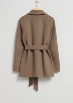 Clearance Kort Frakke Med Baelte Kvinder Frakker & Jakker