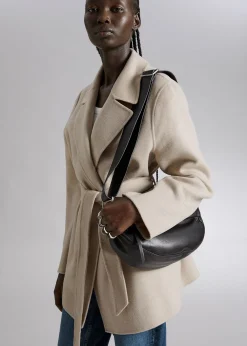 Best Kort Frakke Med Baelte Kvinder Denim