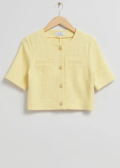 Store Kortaermet Tweed Top Kvinder Sæt Og Dragter