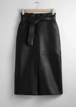 Best Laeder Paperbag Talje Nederdel Kvinder Nederdele