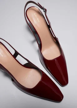 Sale Laeder Slingback Pumps Kvinder Pumper