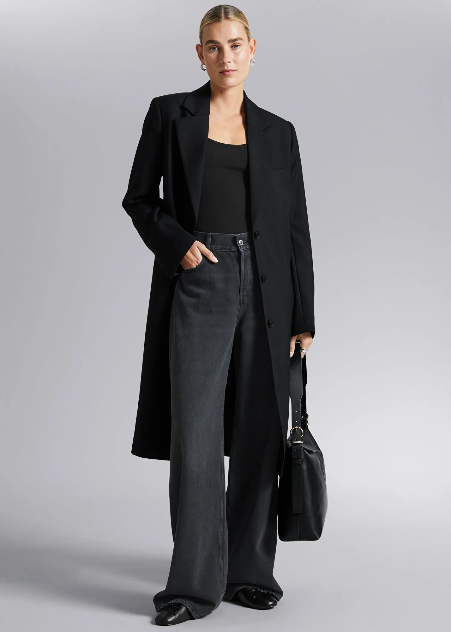 Clearance Lang Blazer Kvinder Denim