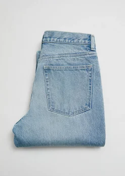 Best Sale Lige Flossede Jeans Kvinder Denim