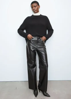 Hot Lige Laederbukser Kvinder Bukser