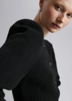 Best Sale Merino Puffaermet Cardigan Kvinder Strik