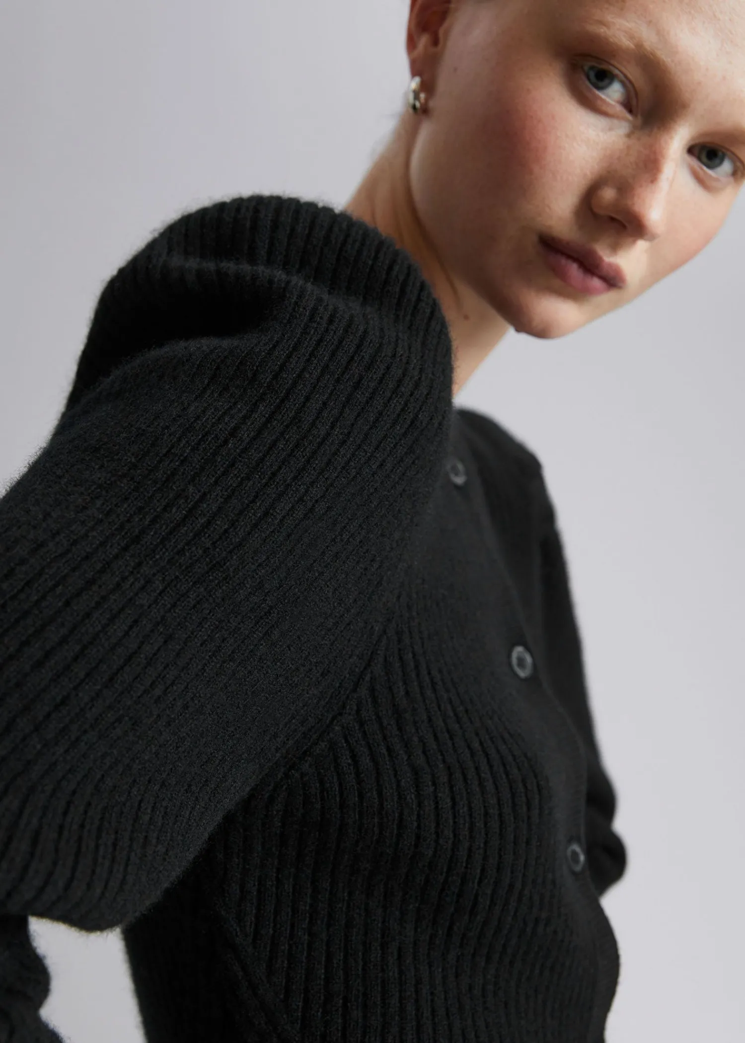 Best Sale Merino Puffaermet Cardigan Kvinder Strik