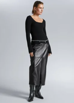 Outlet Merino Ribstrikket Troje Kvinder Strik