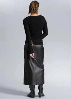 Outlet Merino Ribstrikket Troje Kvinder Strik