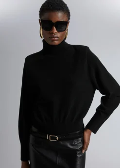 Clearance Merino Rullekrave Striktroje Kvinder Strik