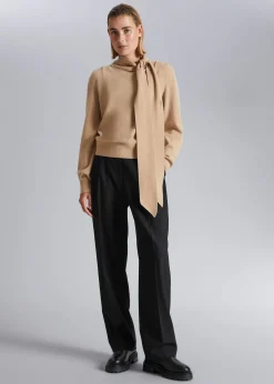 Store Merino Troje Med Bindeband Kvinder Strik