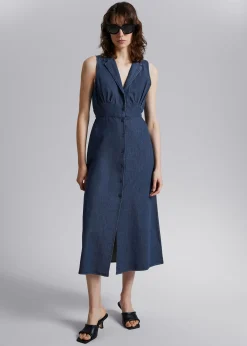 Best Midi Skjortekjole Med Krave Kvinder Kjoler