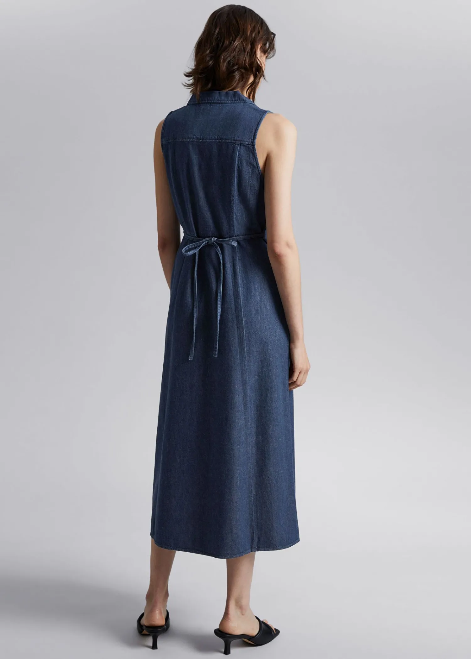 Best Midi Skjortekjole Med Krave Kvinder Kjoler