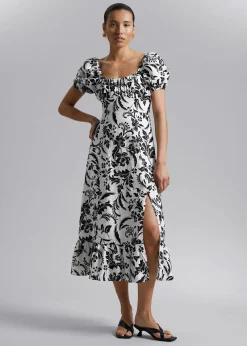 Shop Midikjole I Pufaermet Hor Kvinder Kjoler