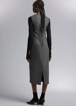 Sale Midikjole I Uld Uden Aermer Kvinder Kjoler