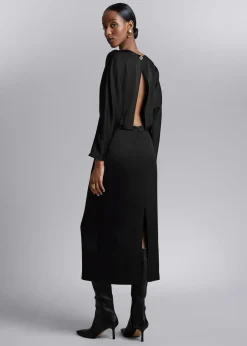 Sale Midikjole Med Aben Ryg Kvinder Kjoler