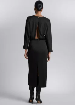 Sale Midikjole Med Aben Ryg Kvinder Kjoler