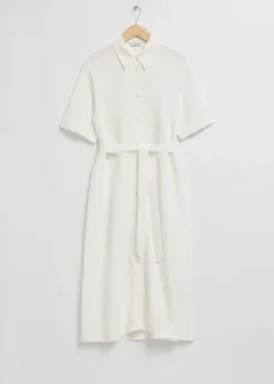 Clearance Midi-Kjole Med Baelteskjorte Kvinder Kjoler