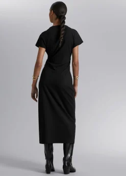 Cheap Midikjole Med Rynket Skulderdetalje Kvinder Kjoler