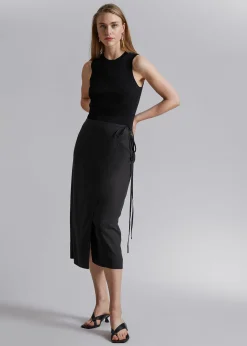 Best Midi-Omslagsnederdel Med Hoj Talje Kvinder Nederdele