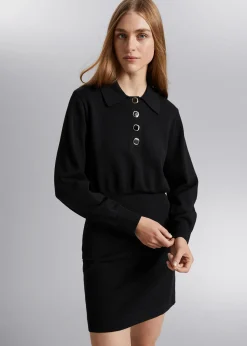 Sale Mini Strikket Polokjole Kvinder Kjoler