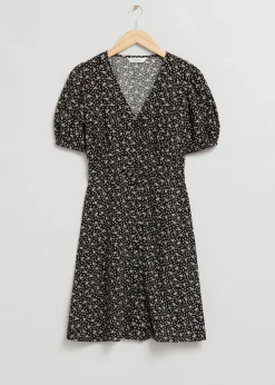 Fashion Minikjole Med Tryk Med Knapper Kvinder Kjoler