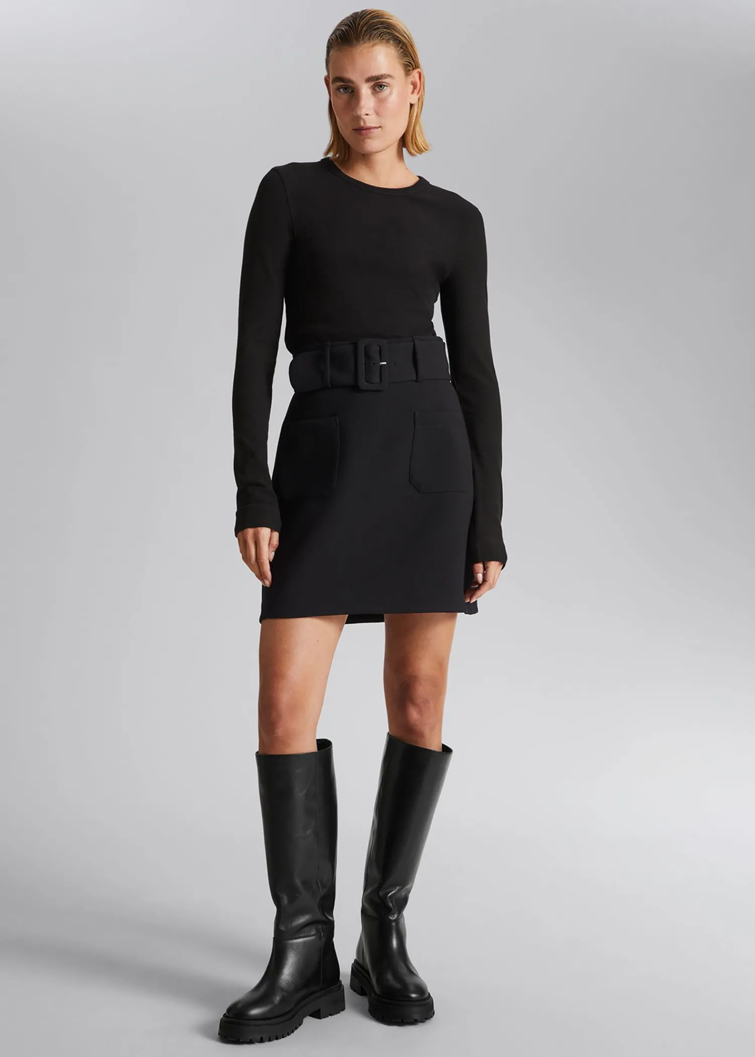 New Mini-Nederdel Med Baelte Kvinder Nederdele