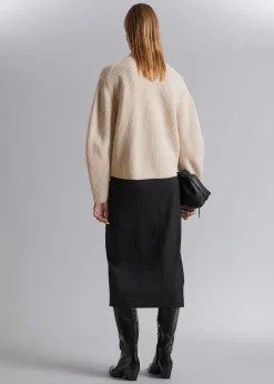 Outlet Mock Neck Merino Jumper Kvinder Strik