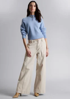 Cheap Mock Neck Uld Jumper Kvinder Strik