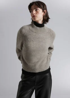 Shop Mock Neck Uld Jumper Kvinder Strik
