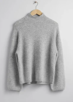 Hot Mock-Neck Striktroje Kvinder Strik