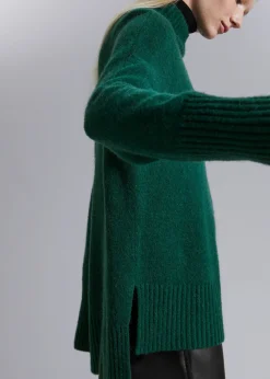 Clearance Mock-Neck Striktroje Kvinder Strik