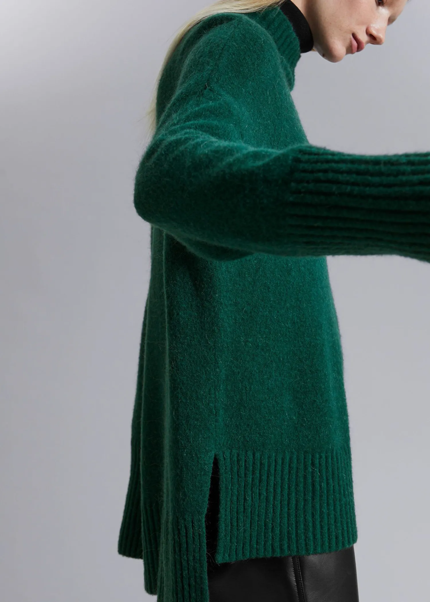 Clearance Mock-Neck Striktroje Kvinder Strik