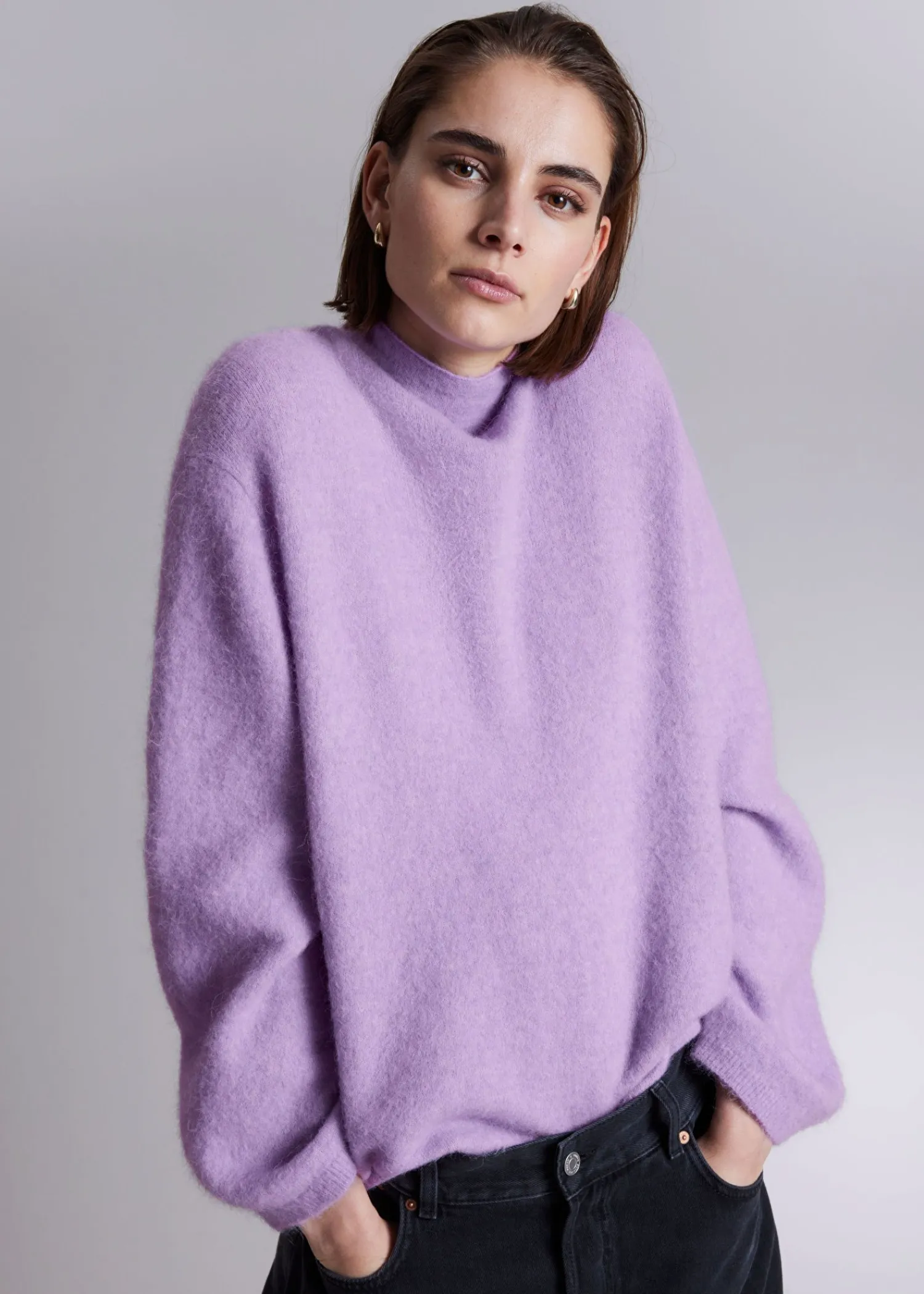 Cheap Mock-Neck Striktroje Kvinder Strik