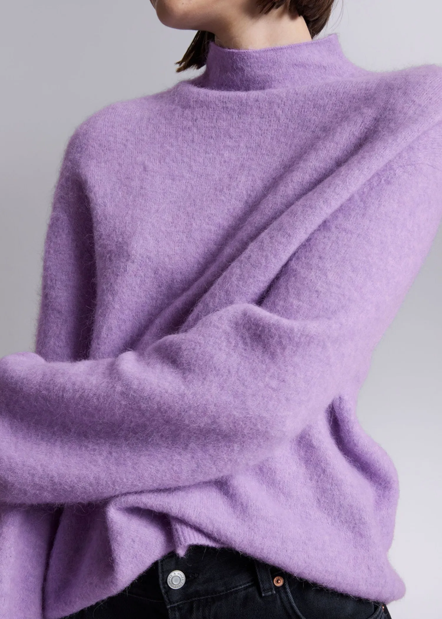 Cheap Mock-Neck Striktroje Kvinder Strik