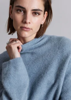 Clearance Mock-Neck Striktroje Kvinder Strik