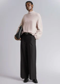 Hot Mock-Neck Striktroje Kvinder Strik