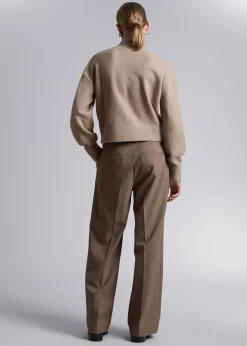 Cheap Mock-Neck Sweater Kvinder Strik