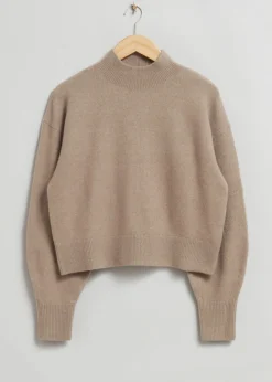 Cheap Mock-Neck Sweater Kvinder Strik
