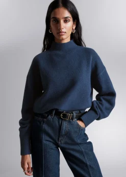 Shop Mock-Neck Sweater Kvinder Denim