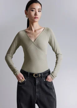 Store Off-Soulder Wrap Bodysuit Kvinder Toppe