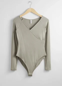 Store Off-Soulder Wrap Bodysuit Kvinder Toppe