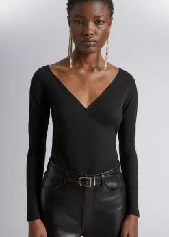 Store Off-Soulder Wrap Bodysuit Kvinder Toppe
